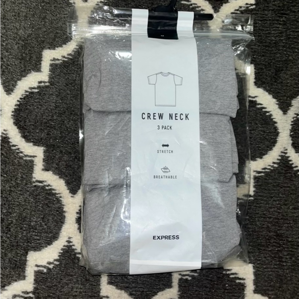 NITB Express Mens Grey Crew-Neck T-Shirts